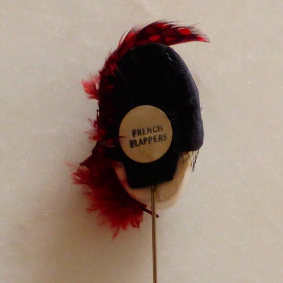 Beautiful Vintage Flapper Stick Pin Brooch 1970s Collectible, Handpainted French - Picture 5 of 9